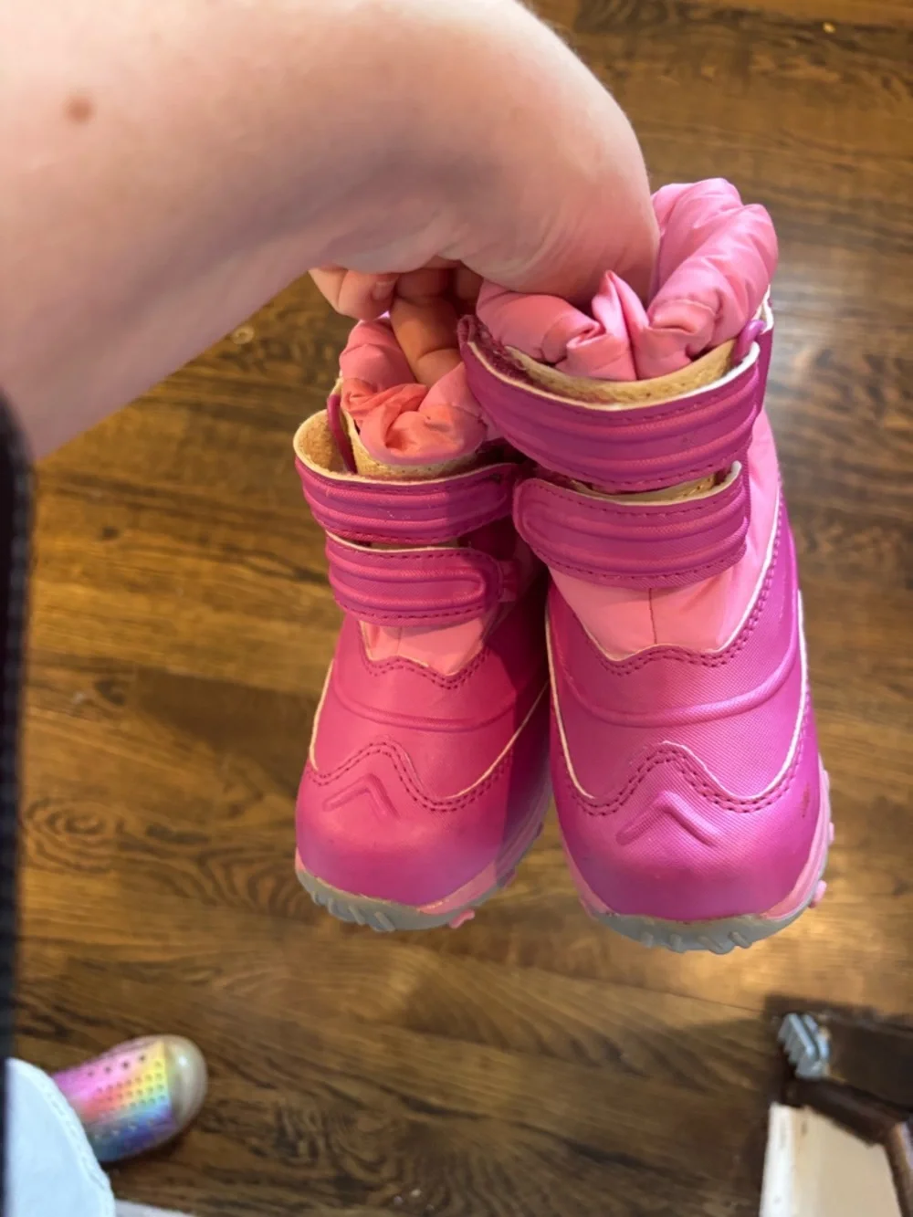 L.L.Bean Kids Winter Snow Boots Pink Waterproof Insulated Size 8